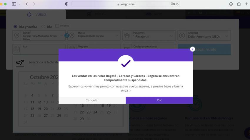 Escasa información marca la reanudación de vuelos entre Colombia y Venezuela