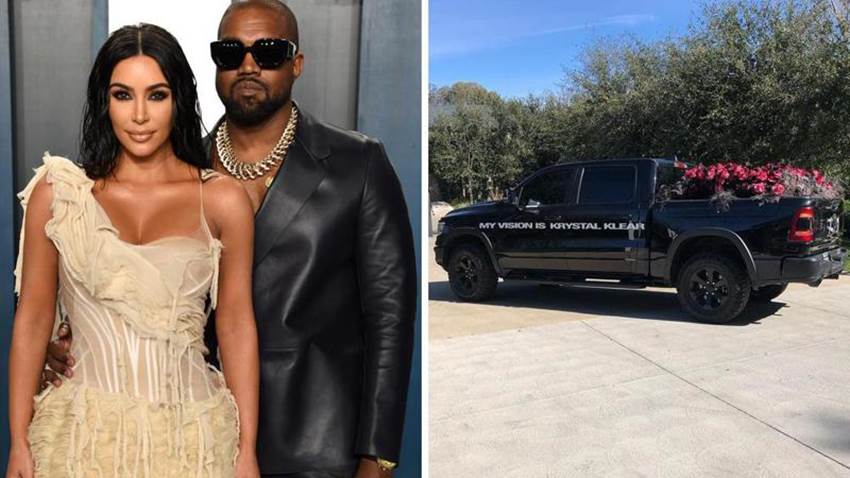 Kanye West llena a Kim Kardashian de rosas por San Valentín