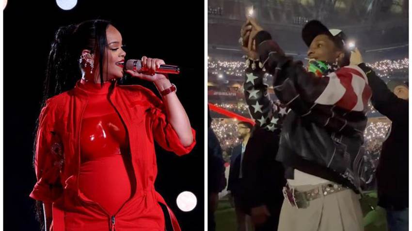 ¡Fan número 1! La reacción de A$AP Rocky mientras Rihanna arrasaba en el medio tiempo del Super Bowl