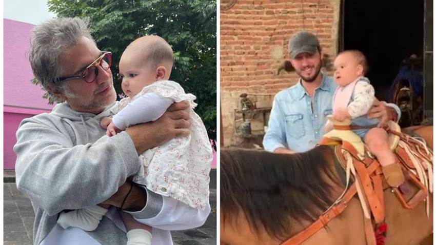 La nieta de Alejandro Fernández, como la amazona más tierna, ¡es una bebé y ya anda a caballo!