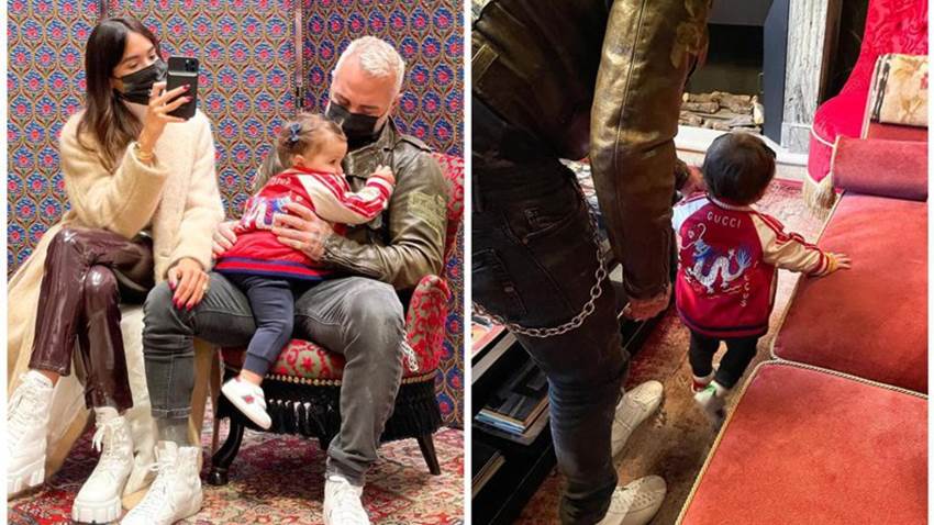 La bebé de Gianluca Vacchi y Sharon Fonseca ya dio sus primeros pasos