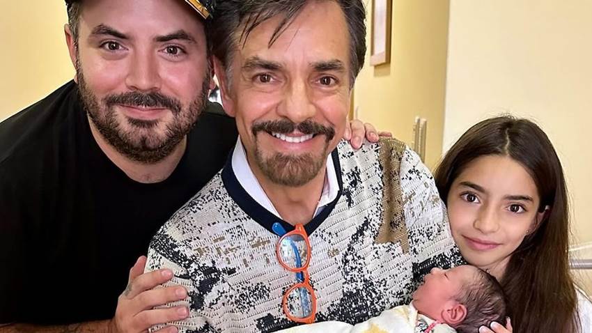 Eugenio Derbez se deja ver por primera vez con su nueva nieta en brazos