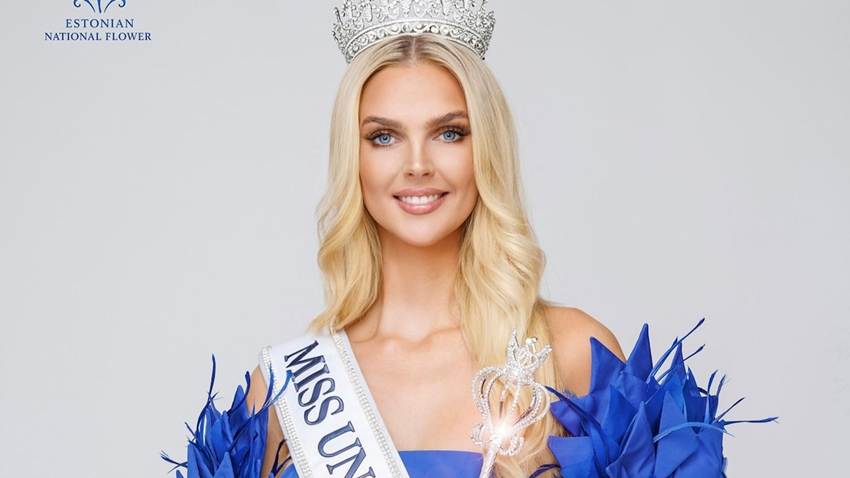 Miss Universe Estonia viaja a Tailandia convertida en una muñeca Barbie ¡con todo y empaque!