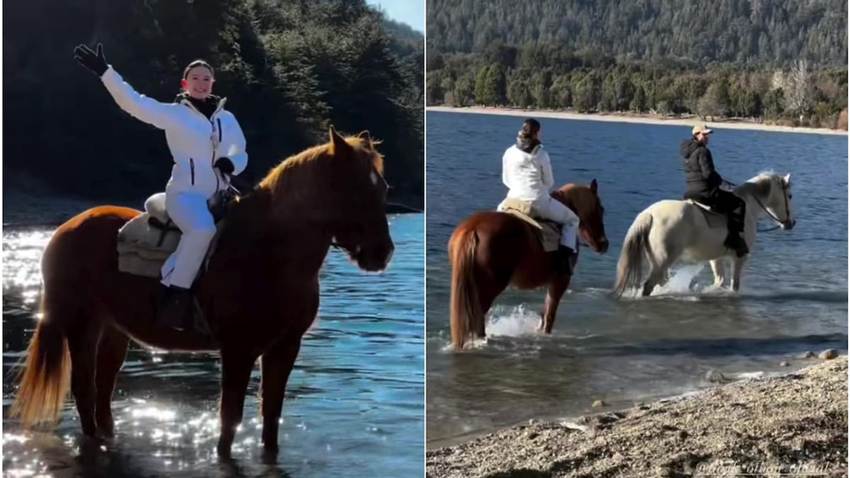 Mía Rubín y su novio Tarik Othon llevan su amor a la Patagonia argentina