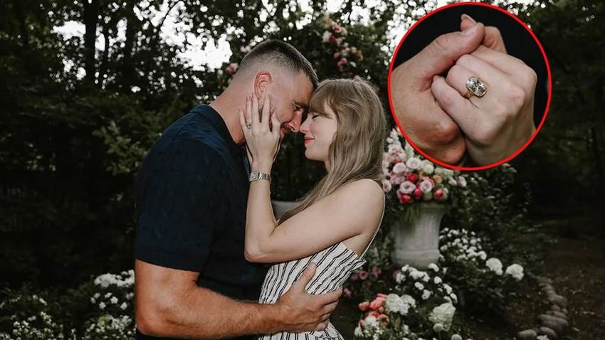 Todos los detalles del espectacular anillo de compromiso de Taylor Swift con aires vintage y un gran diamante