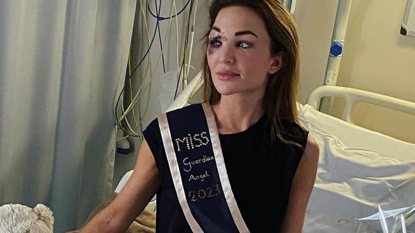 Miss Bélgica reaparece desde el hospital tras sufrir un aparatoso accidente automovilístico