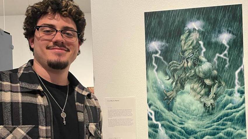 Orgulloso, Cristian Muñiz muestra en redes sociales su obra expuesta en Parsons