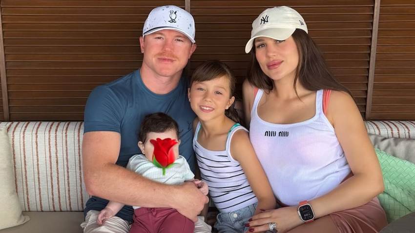 Saúl ‘Canelo’ Álvarez y su esposa disfrutan de una escapada a la playa con sus hijas