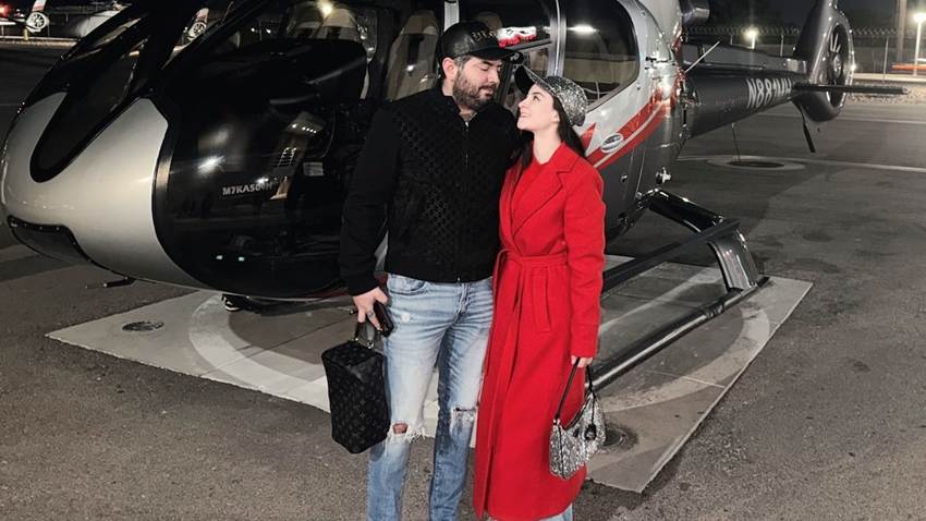 José Eduardo Derbez y Paola Dalay protagonizan una romántica cita aérea en Las Vegas