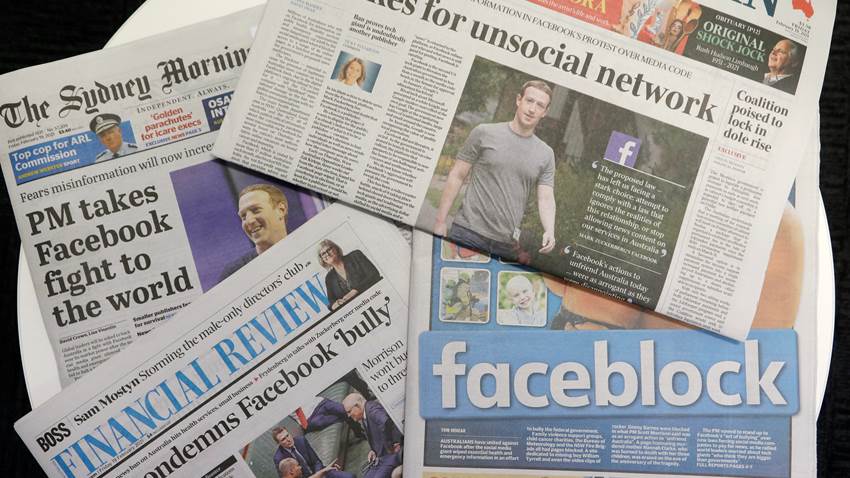 Australia pide a Facebook que permita acceso a las noticias