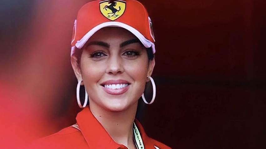 Georgina Rodríguez, invitada de lujo del Gran Prix de Monte Carlo, visita la escudería Ferrari