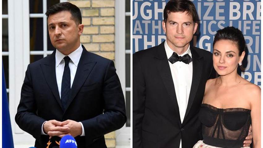 El presidente ucraniano Zelensky agradece a Mila Kunis y Ashton Kutcher por su apoyo