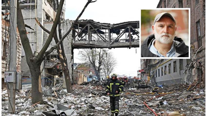 Misil ruso impacta una de las cocinas humanitarias del chef José Andrés en Járkov