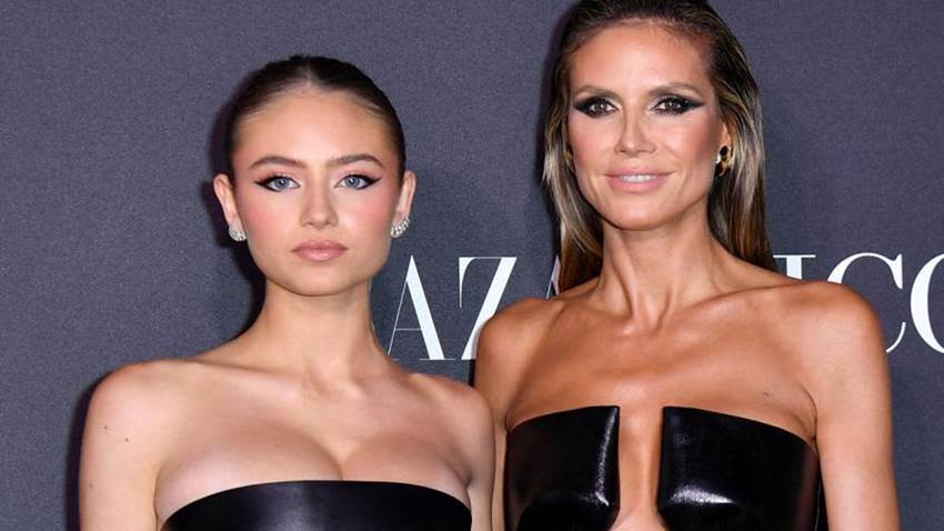 Heidi Klum y su hija Leni posan juntas en lencería
