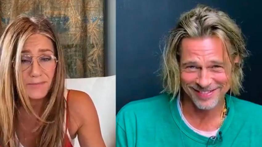 El coqueto y tan esperado encuentro virtual de Jennifer Aniston y Brad Pitt