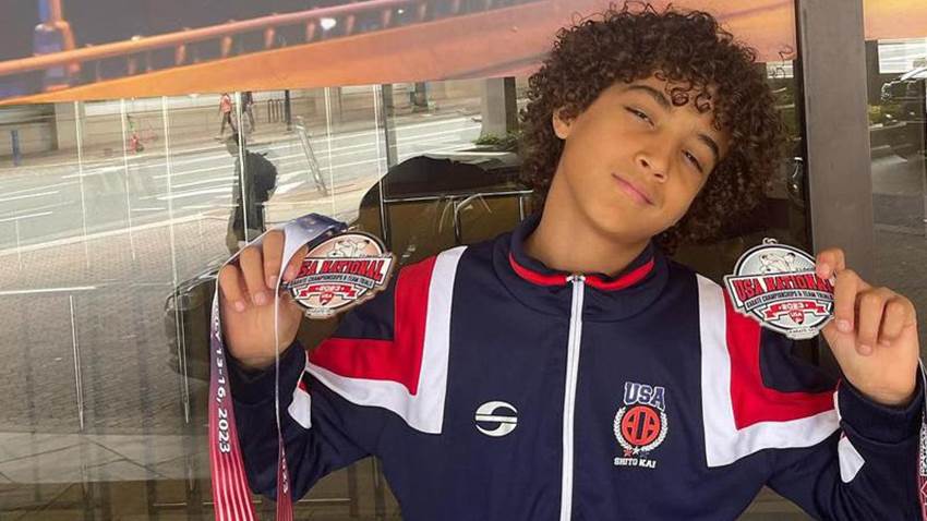 Miguel, hijo de Nacho Mendoza, se lleva a casa dos medallas en la competencia Nacional de Karate