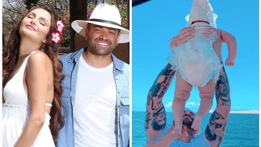 Nacho Mendoza, Melany Mille y su bebé arrancan el año con un paseo familiar en bote