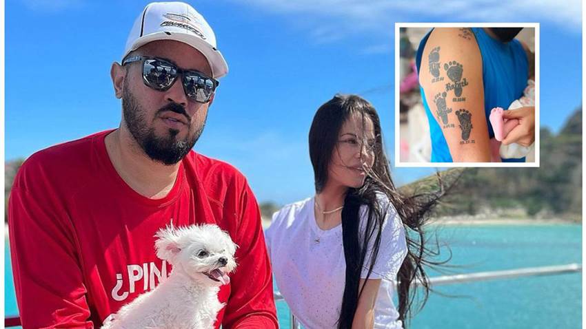Raphy Pina se tatúa en honor a Vida Isabelle, su hija con Natti Natasha
