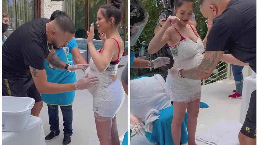 Natti Natasha preservará el recuerdo de su embarazo con un molde de su barriguita