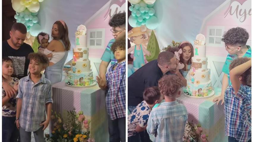 Nacho reúne a sus cinco hijos en el cumpleaños de Mya Michelle, su bebé con Melany Mille