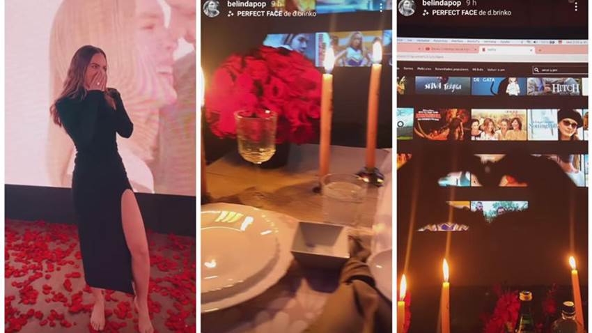 Belinda y Nodal celebran su primer aniversario entre pétalos de rosas y una romántica cena