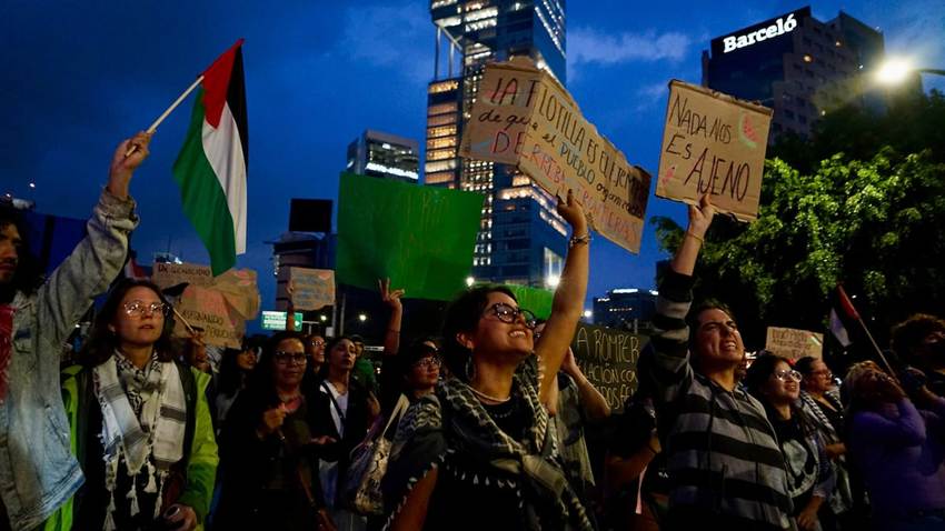 Protestas en varias ciudades de México exigen la liberación de los connacionales interceptados por Israel en la Global Sumud Flotilla